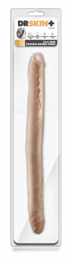 Dr. Skin Plus model podwojny 35,5 cm silikonowy, elastyczny, beżowy