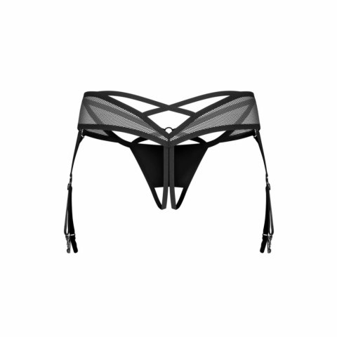 Obsessive Dominna String Bezszwowy z Odsłonięciem Czarny S/M