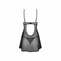 Obsessive Euridia Chemise & Tanga Czarny Komplet z Regulacją