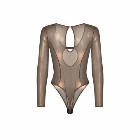 Obsessive Soranna Body z Długim Rękawem Otwarty w Kroku Brązowy S/M