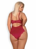 Rosalyne Teddy Red - Koronkowe body z regulowanymi ramiączkami 2XL