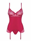 Rosalyne Zestaw Gorset z Fiszbiną i Stringi Czerwony Regulowany 2XL