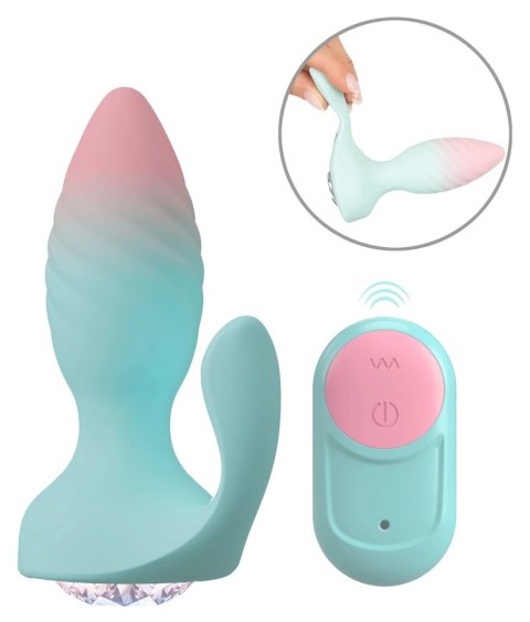 Beau coeur Juvela RC zdalny korek analny z podwojną stymulacją, pastelowy