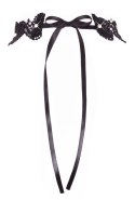 Cottelli Accessories Choker Black S-L z haftem i perełkami, regulowany