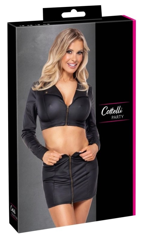 Cottelli PARTY Zestaw Top i Spodnica Czarny Matowy M