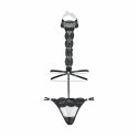 Harnas Haylee Body z Koronką i Regulowanymi Paskami, czarne, open crotch L/XL
