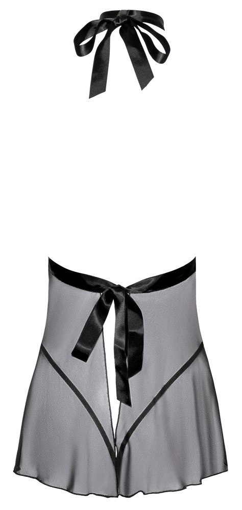 Kissable Babydoll Czarna S/M z Transparentną Koronką i Satyną