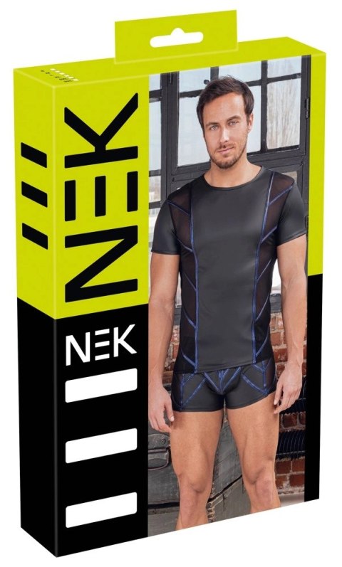 NEK koszulka męska 2XL czarna z niebieskimi akcentami, siateczka