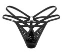 Obsessive Keira Lise String L/XL czarny winyl dekoracyjny pierścień