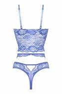 Obsessive Romina Top Set niebieski z koronką regulowany M