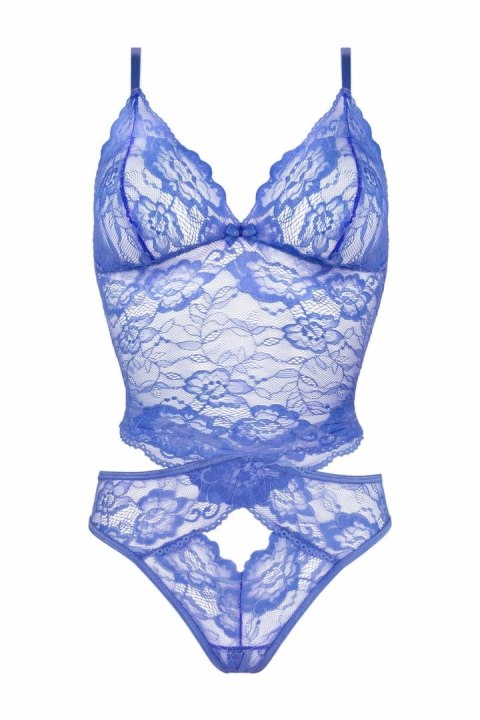 Passion Romina Komplet Top & String z Koronką Niebieski S