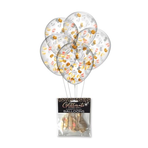 Little Genie Glitterati Boobie - Balony z konfetti 5 szt. 28 cm Little Genie Glitterati Boobie - Balony z konfetti 5 szt. 28 cm