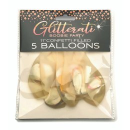 Little Genie Glitterati Boobie - Balony z konfetti 5 szt. 28 cm