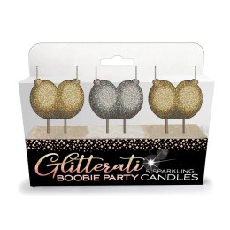 Little Genie Glitterati Zestaw Świec Dekoracyjnych Boobie Złoto-Srebrny 6 szt.