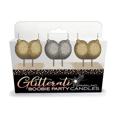 Little Genie Glitterati Zestaw Świec Dekoracyjnych Boobie Złoto-Srebrny 6 szt. Little Genie Glitterati Zestaw Świec Dekoracyjnych Boobie Złoto-Srebrny 6 szt.