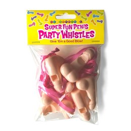 Little Genie Party Whistles zestaw 6 sztuk na rożowej smyczy