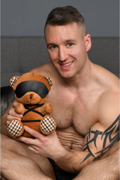 XR Brands Bondage Bear maskotka dekoracyjna z liną 23 cm spalony pomarańcz XR Brands Bondage Bear maskotka dekoracyjna z liną 23 cm spalony pomarańcz