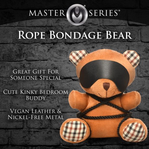XR Brands Bondage Bear maskotka dekoracyjna z liną 23 cm spalony pomarańcz XR Brands Bondage Bear maskotka dekoracyjna z liną 23 cm spalony pomarańcz