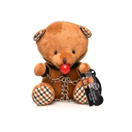XR Brands Miś ozdobny z liną, pluszak 23 cm, pomarańczowy, PU skora