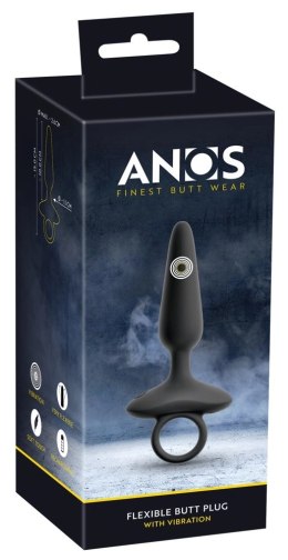 ANOS Plug Silikonowy Wibrujący Flexible 10 Trybow Czarny 15 cm