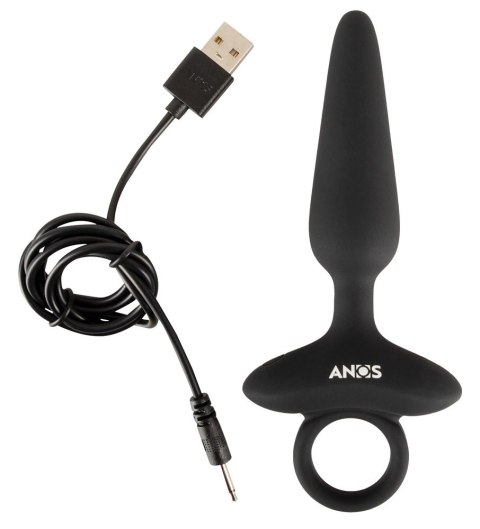 ANOS Plug Silikonowy Wibrujący Flexible 10 Trybow Czarny 15 cm