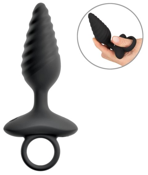 ANOS Plug Twisted Flexible silikonowy wibrujący, czarny 14,8 cm