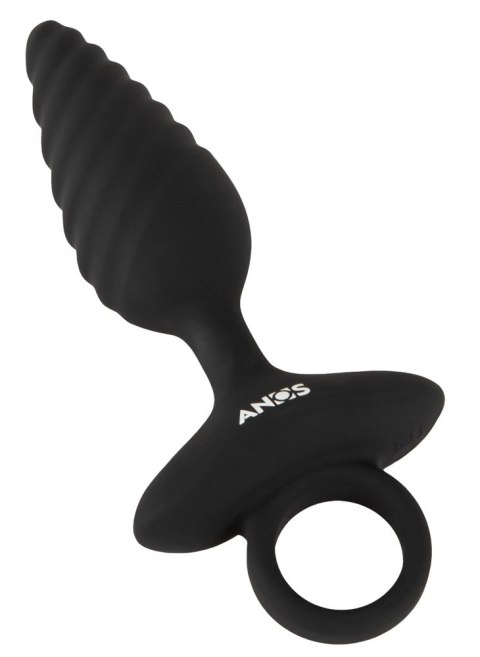 ANOS Plug Twisted Flexible silikonowy wibrujący, czarny 14,8 cm