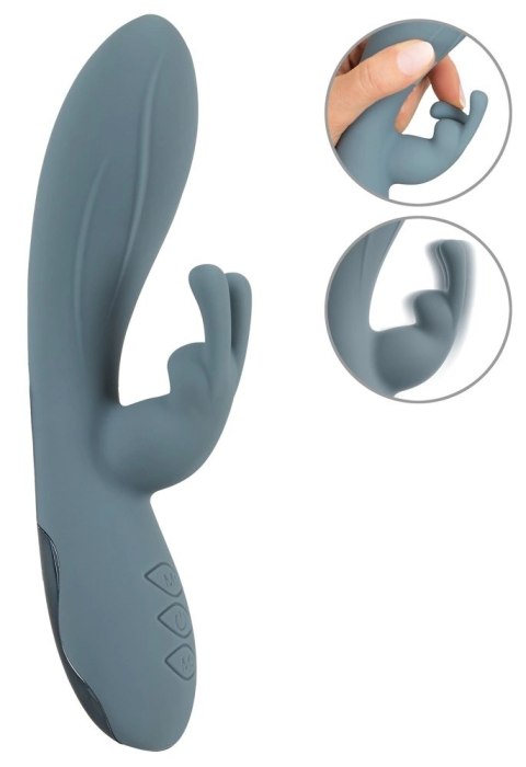 Beau Coeur Velina Rabbit - dwusilnikowy model silikonowy, 20 cm, rożowy