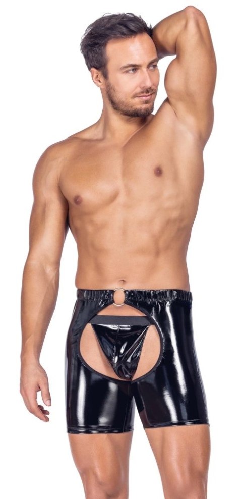 Black Level Spodnie Chaps Winylowe XL z Elastycznym Pasem, Czarny Połysk