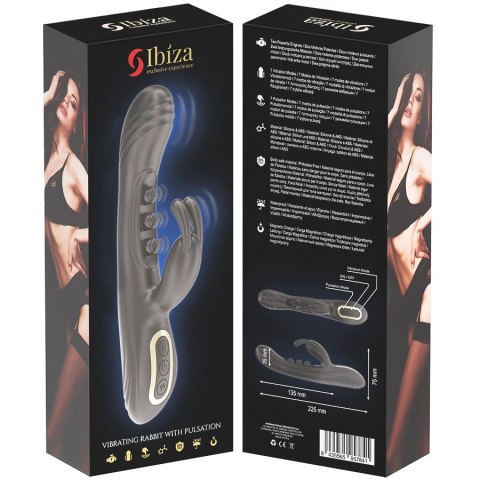 Ibiza Rabbit Pulsator - Model z podwojną stymulacją, silikon medyczny, fioletowy