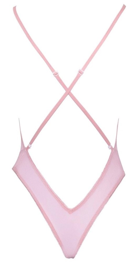 Kissable Body L/XL z haftem kwiatowym, rożowy, regulowane ramiączka