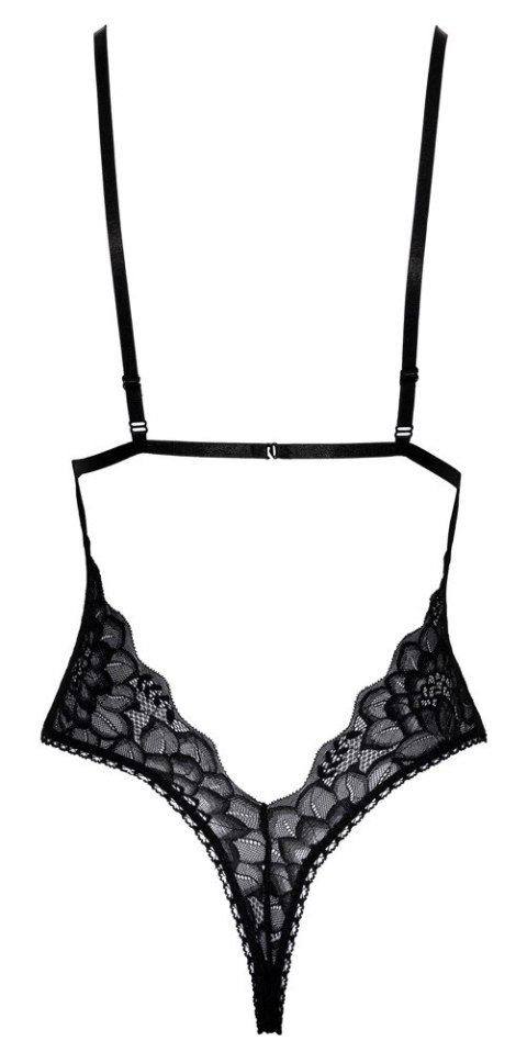 Kissable Body Lace S/M czarne koronkowe body z regulowanymi ramiączkami
