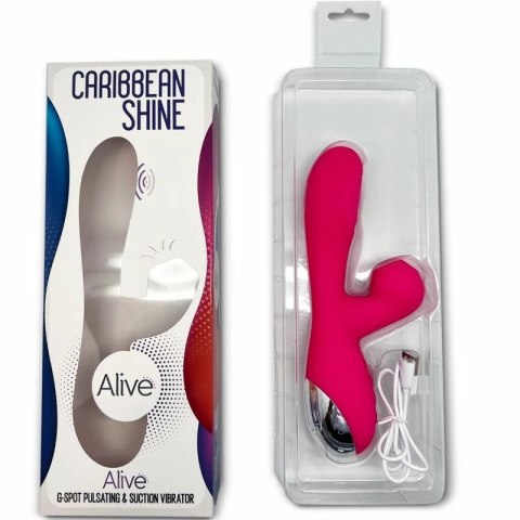 Alive Caribbean Shine Fuksja - Intymne urządzenie 3-silnikowe, IPX5, 21 cm