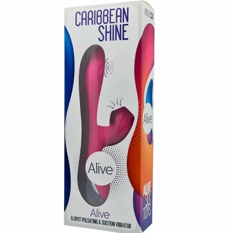 Alive Caribbean Shine Fuksja - Intymne urządzenie 3-silnikowe, IPX5, 21 cm