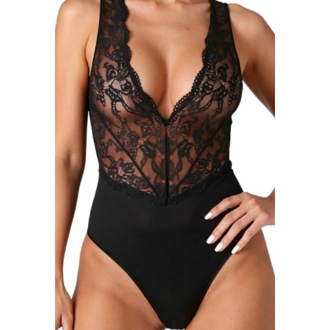 PASSION EVALIE Body damskie czarne L/XL - koronka, elegancki fason