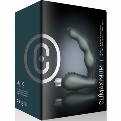 Climaximum Villo Stepped - Stymulator punktu P, 10 trybow, silikon, czarny