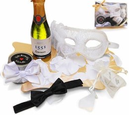 INEDIT Zestaw Prezentowy Wenecja Biała Maska, Akcesoria, Wino Cava 20cl