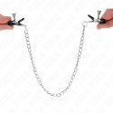 Kink Zaciski na sutki z płaskim łańcuchem srebrne 34 cm, metalowe