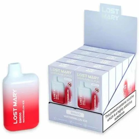 Lost Mary BM600 Jednorazowy Inhalator Nikotynowy 2% Arbuzowy Lod 600 zaciągnięć