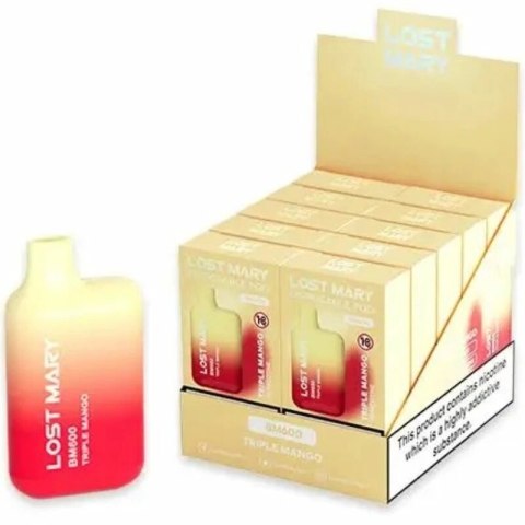 Lost Mary BM600 Jednorazowy Inhalator Nikotynowy 2% Triple Mango 600 zaciągnięć