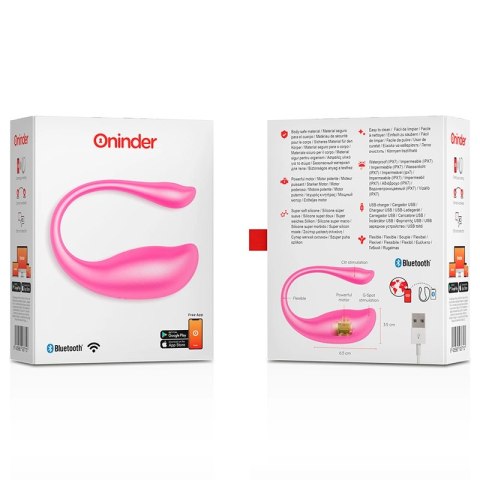 ONINDER Nairobi - Jajeczko sterowane aplikacją, rożowe, IPX7, Bluetooth