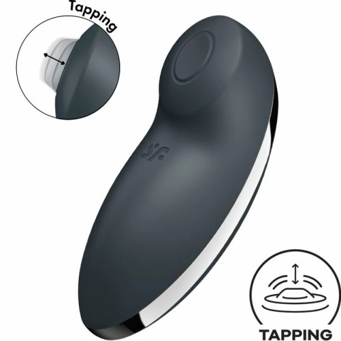 Satisfyer Tap & Climax 2 szary - urządzenie dwufunkcyjne wodoodporne