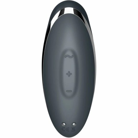 Satisfyer Tap & Climax 2 szary - urządzenie dwufunkcyjne wodoodporne