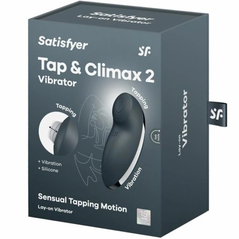 Satisfyer Tap & Climax 2 szary - urządzenie dwufunkcyjne wodoodporne