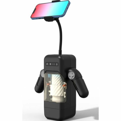 Game Cup Intymna Maszyna Wibrująca z Ogrzewaniem i Uchwyt na Telefon Czarna