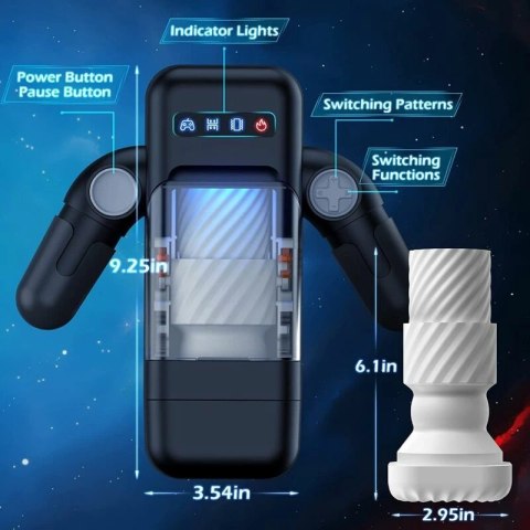 Game Cup Intymna Maszyna Wibrująca z Ogrzewaniem i Uchwyt na Telefon Czarna