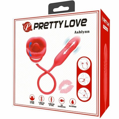 Pretty Love Ashlynn urządzenie intymne Usta czerwone silikon USB