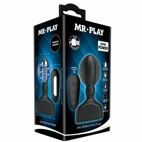 Mr Play Czarny model nadmuchiwany z pilotem funkcja wibracji 12 trybow