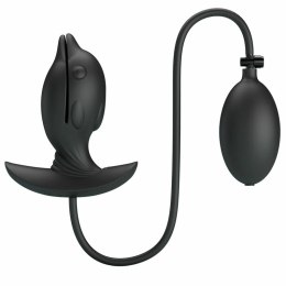Pretty Love Delfin Czarny - Nadmuchiwany korek z wibracjami, silikon, USB