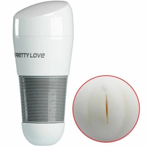 Pretty Love Kitty White - kompaktowa maszyna intymna z teksturowaną tuleją